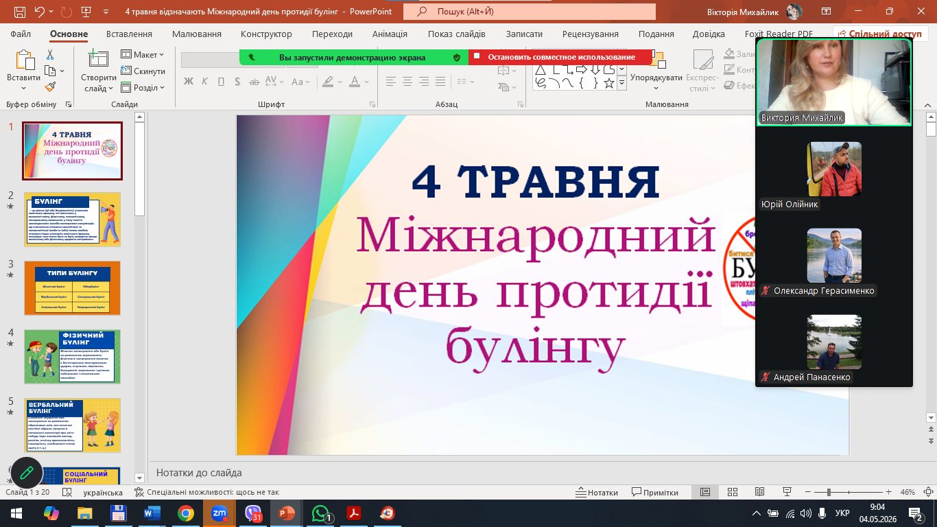 Міжнародний день протидії булінгу